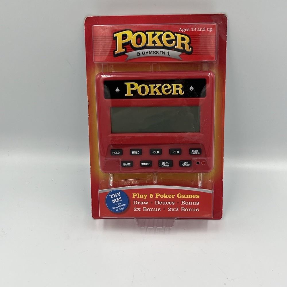 RecZone Electronic Handheld 5 in 1 Poker Game CP2076 Brand New Sealed -Works!